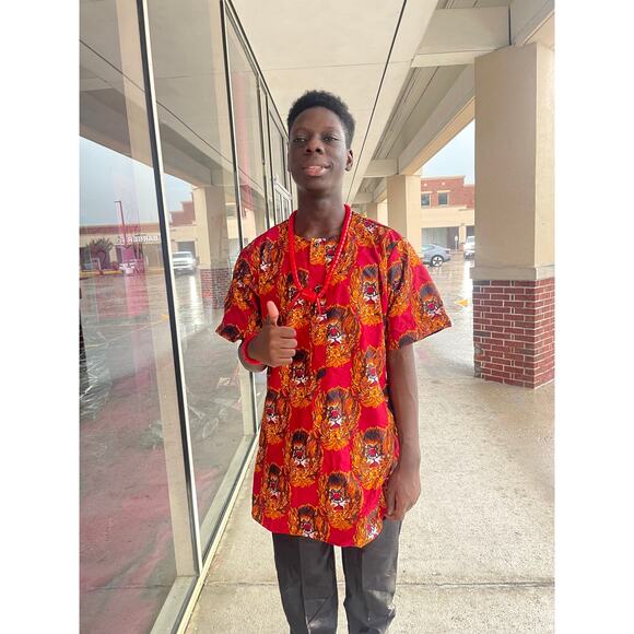 Igbo Traditional men top wedding African Ankara Isi - Agu wears,African attire - Picture 5 of 5